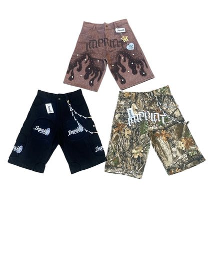 Imprint “Firestorm” Rhinestone Flame Shorts (READ DESCRIPTION)