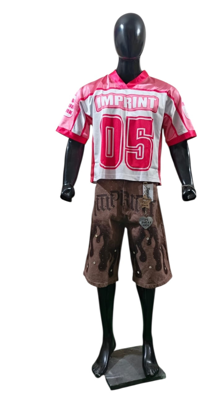 Imprint “Firestorm” Rhinestone Flame Shorts (READ DESCRIPTION)